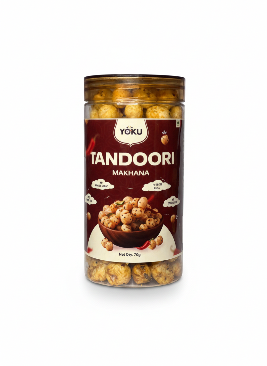 YOKU Tandoori Roasted Makhana | High-Protein Fox Nuts with Authentic Indian Flavours