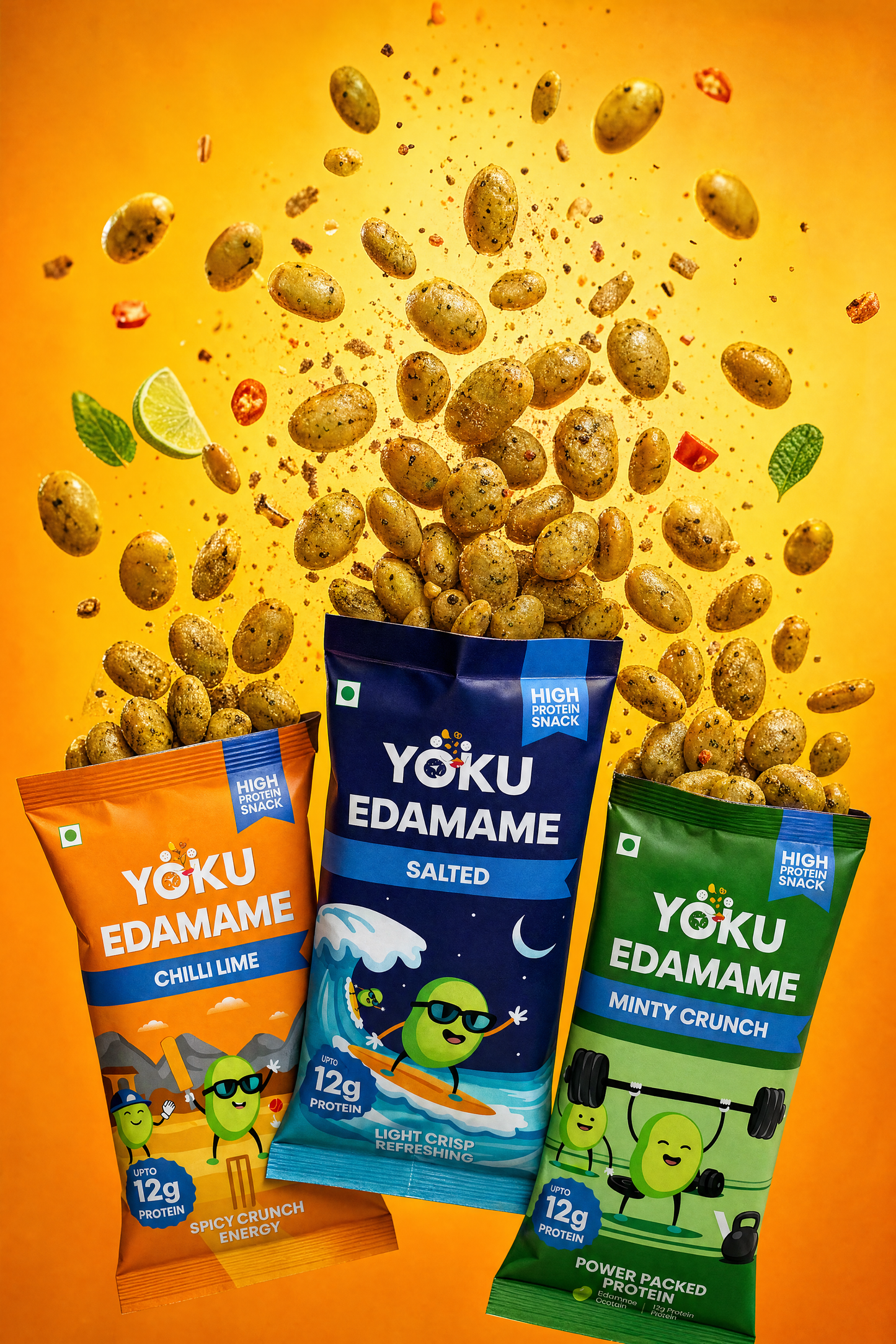 YOKU Roasted Salted Edamame | High Protein Vegan Snack | Gluten Free | 30g