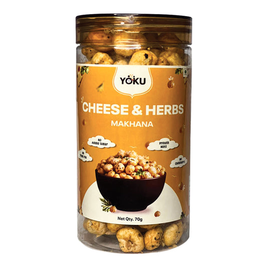 YOKU Cheese & Herbs Roasted Makhana | High-Protein, Gluten-Free & Guilt-Free Snack