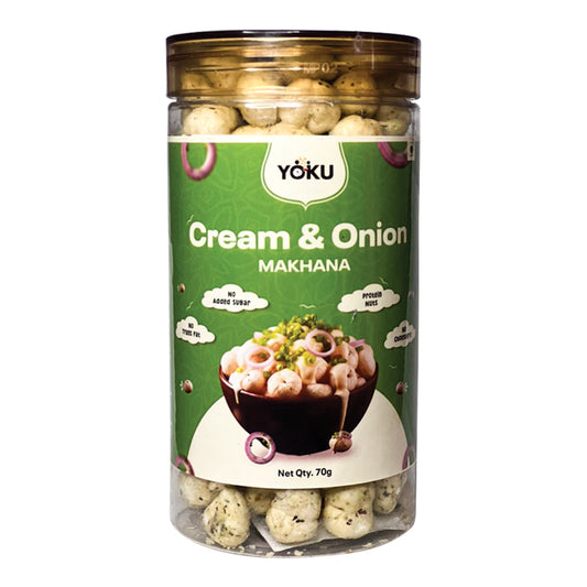 YOKU Cream & Onion Makhana | Roasted, Protein-Rich & Guilt-Free Snack
