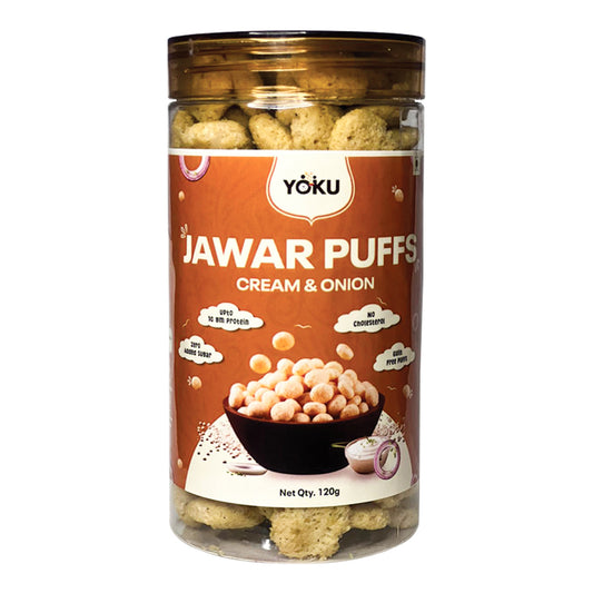 YOKU Jawar Puffs – Cream & Onion | Roasted, Light & Guilt-Free Snack