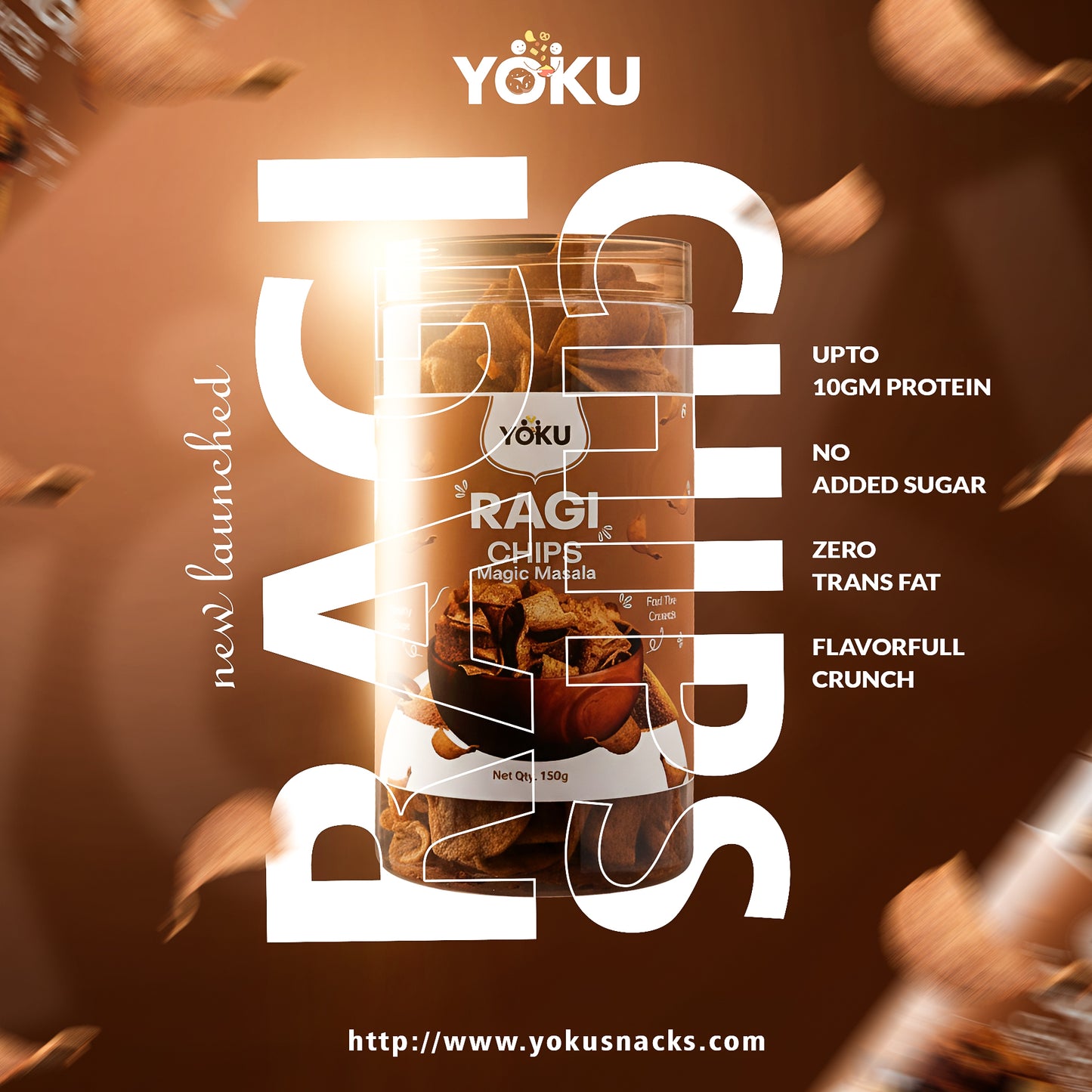 YOKU Ragi Chips – Magic Masala | High-Protein, Roasted & Guilt-Free Snack