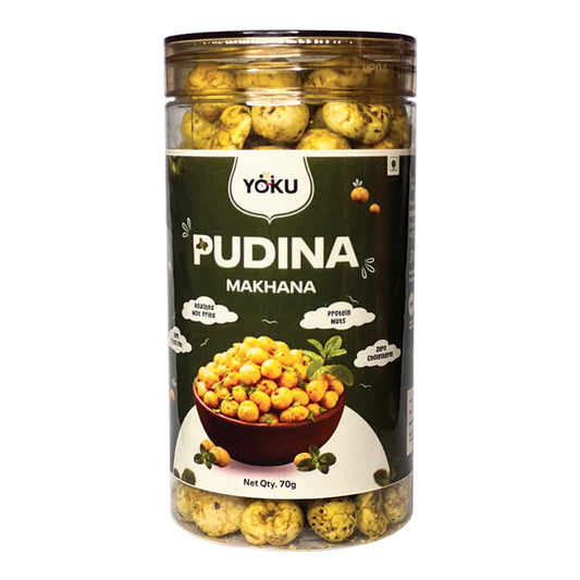 YOKU Pudina Roasted Makhana | Minty, Protein-Rich & Guilt-Free Snack